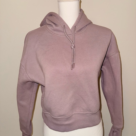 Pink Oversized Cropped Hoodie Sweatshirt - Picture 1 of 2